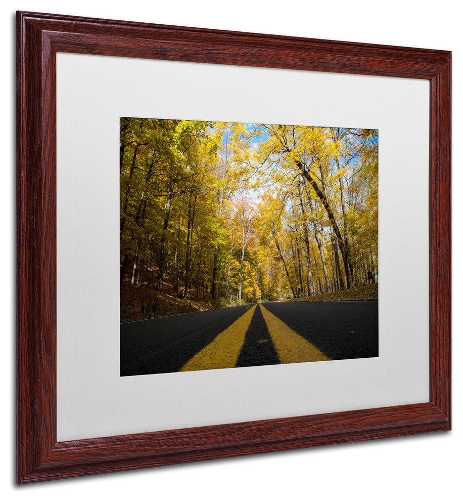 ''Autumn Along the Valley Parkway'' Matted Framed Canvas Art by Kurt Shaffer