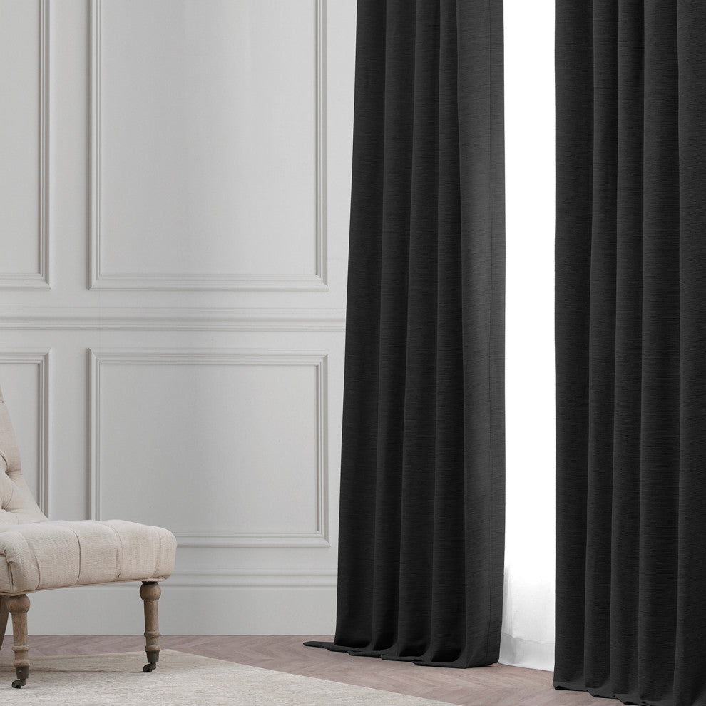 Bellino Blackout Room Darkening Curtain Single Panel, Smoked Truffle, 50"x96"