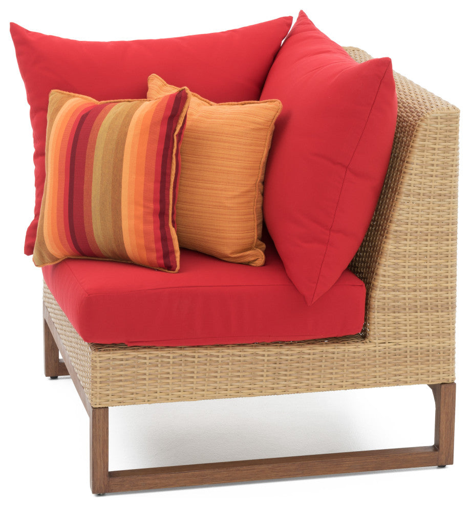 Milea 6 Piece Sunbrella Outdoor Patio Sofa Sectional, Sunset Red