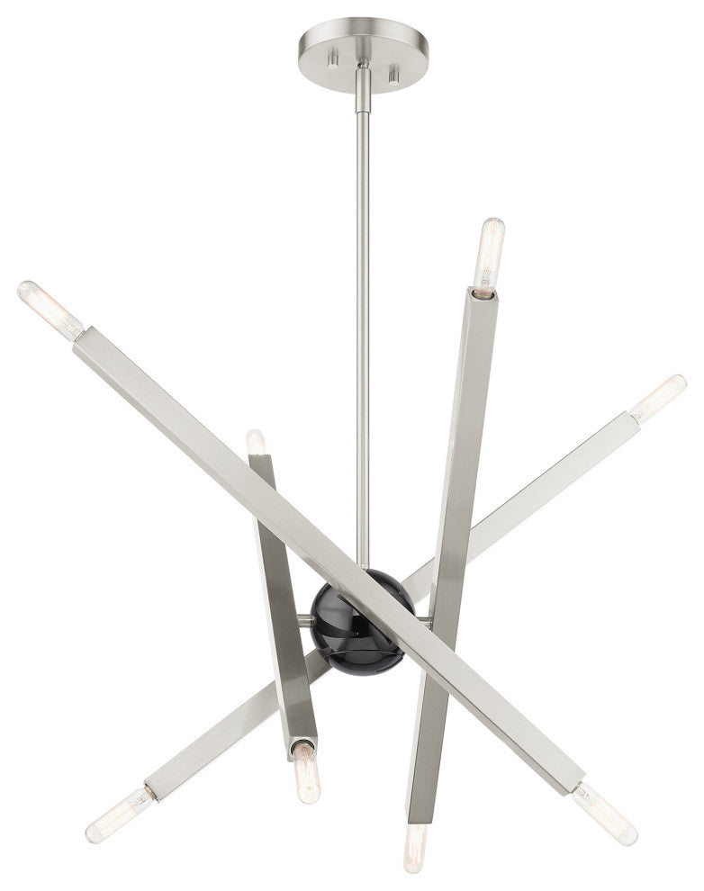 Brushed Nickel Modern, Urban, Sputnik, Dynamic, Timeless Chandelier