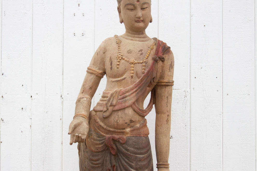 Rare Standing Antique Quan Yin Statue