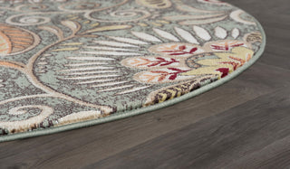 Giselle Transitional Floral Area Rug, Seafoam, 5'3'' Round