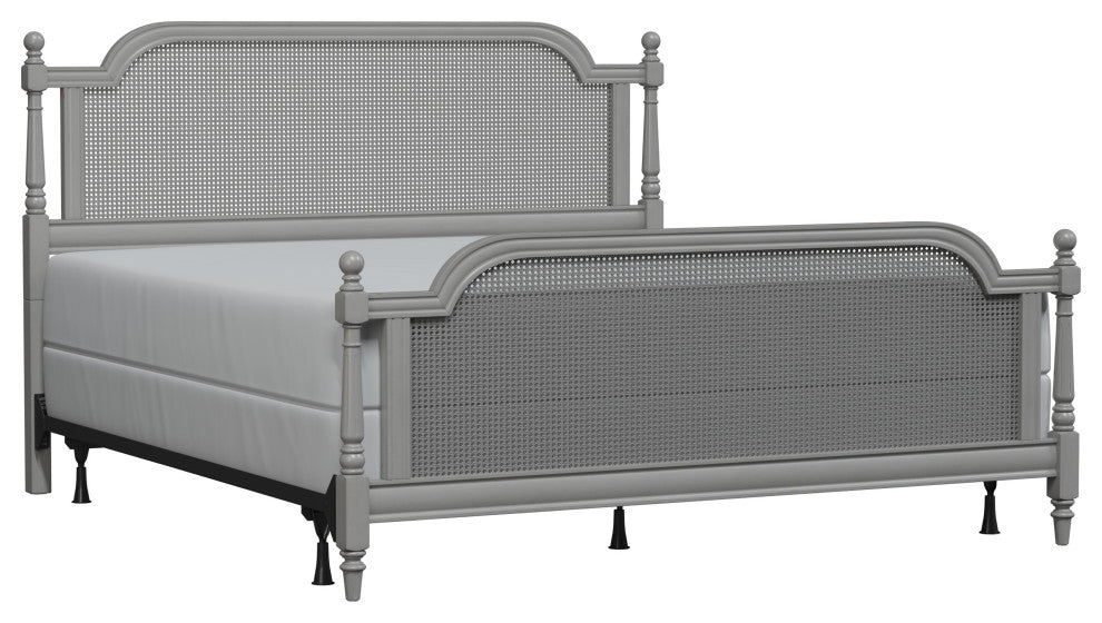 Melanie Bed, Metal Bed Rails Included, Gray, King
