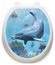 Dolphin Dream Toilet Tattoos, Toilet Lid Decal, Round Standard