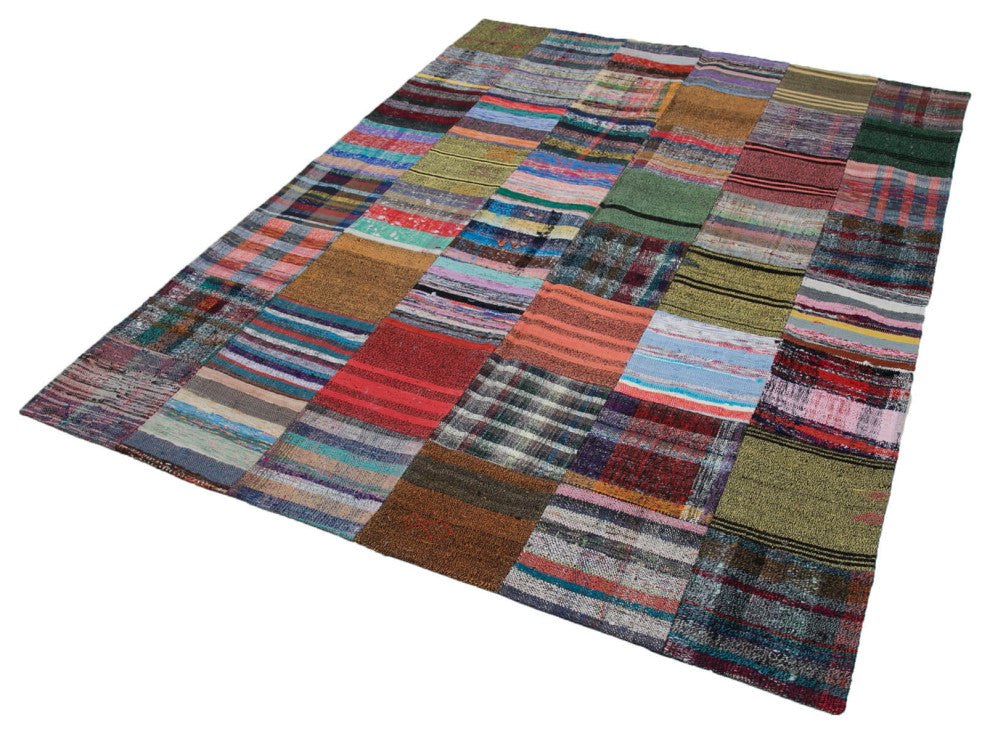 Rug N Carpet - Handmade Anatolian 5' 11'' x 7' 10'' Vintage Patchwork Kilim Rug