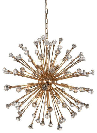 Rose Gold Crystal Sphere Light Fixture, 12-Light Diameter 28"