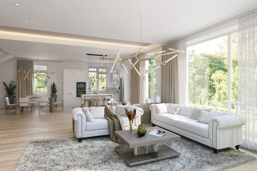 Nativa Interiors London 103" Sofa, Off White, Deep Plush Depth