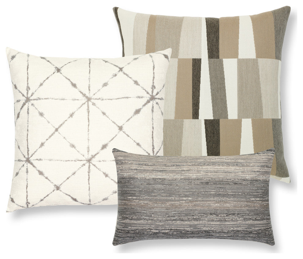 Textured Grigio Lumbar Indoor/Outdoor Performance Pillow, 12"x20
