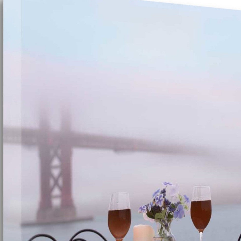 Up Close Overcast Bistro Caf" Golden Gate Bridge 2 Giclee Wrap Canvas Wall Art