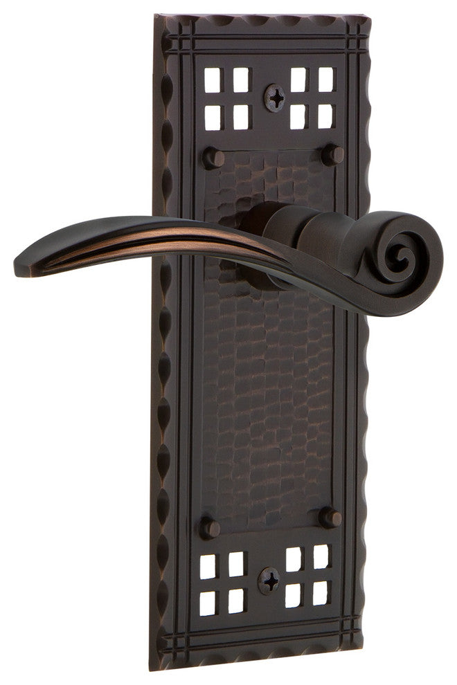 Craftsman Plate With Swan Lever, Timeless Bronze, Privacy, Non-Handed