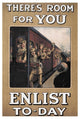 "WWI: There's Room for You: Enlist Today" Paper Print by W.A. Fry, 18"x26"