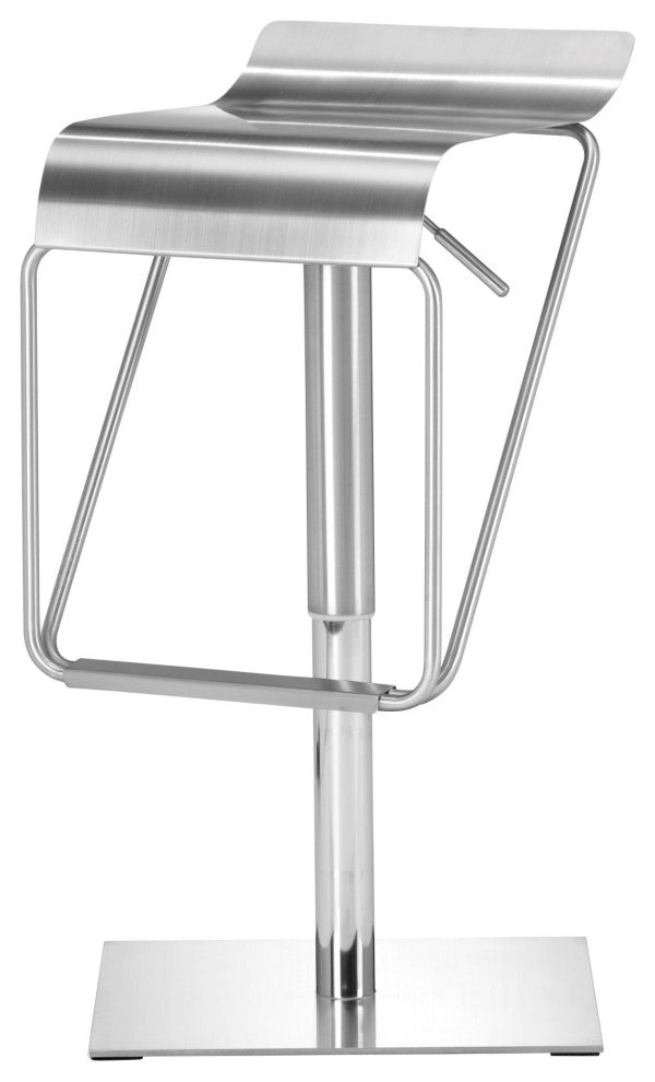 Bar Stool Chair Barstool, Steel Metal, Silver, Chrome, Bar Kitchen Cafe Bistro