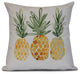 18x18", 3 Pineapples, Geometric Print Outdoor Pillow, Gold