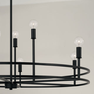 Capital Lighting 448791 Fuller 9 Light 35"W Ring Chandelier - Matte Black