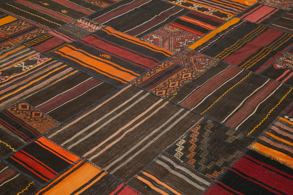 Rug N Carpet - Handmade Anatolian 10' 10'' x 13' 7'' Vintage Goat Hair Kilim Rug