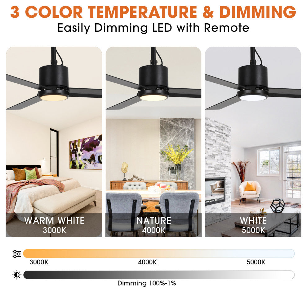 42-inch Traditional Outdoor 3-Blade Ceiling Fan with Light