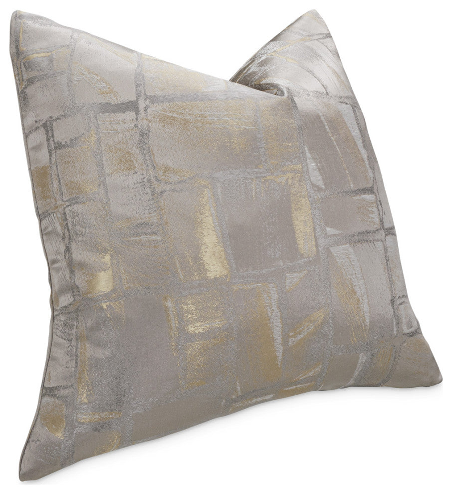 GLAMtastic Ferrara 19" Square Pillow, Set of 2, Platinum