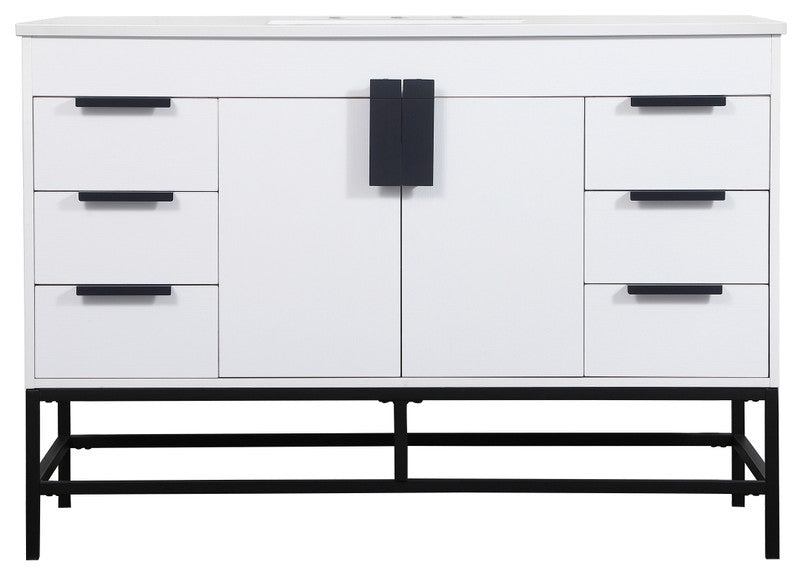 Home Living 22" Modern White-Light Bathroom Vanity