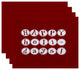 18"x14" Happy Holidays, Word Print Placemat, Red, Set of 4