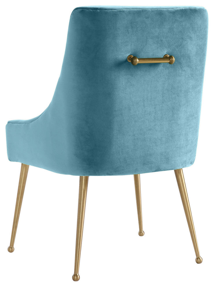 Beatrix Velvet Side Chair, Sea Blue