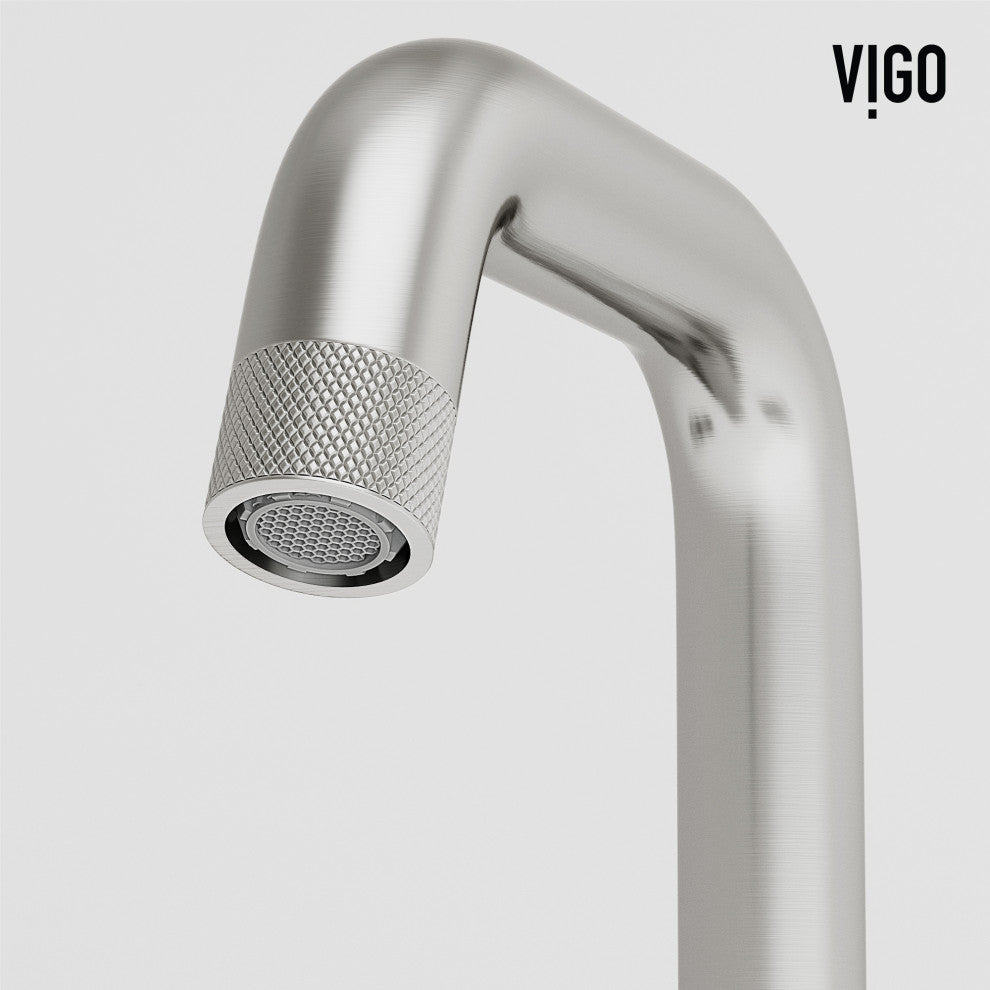 VIGO Cass 8" H 2-Handle Widespread Bathroom Faucet, Brushed Nickel