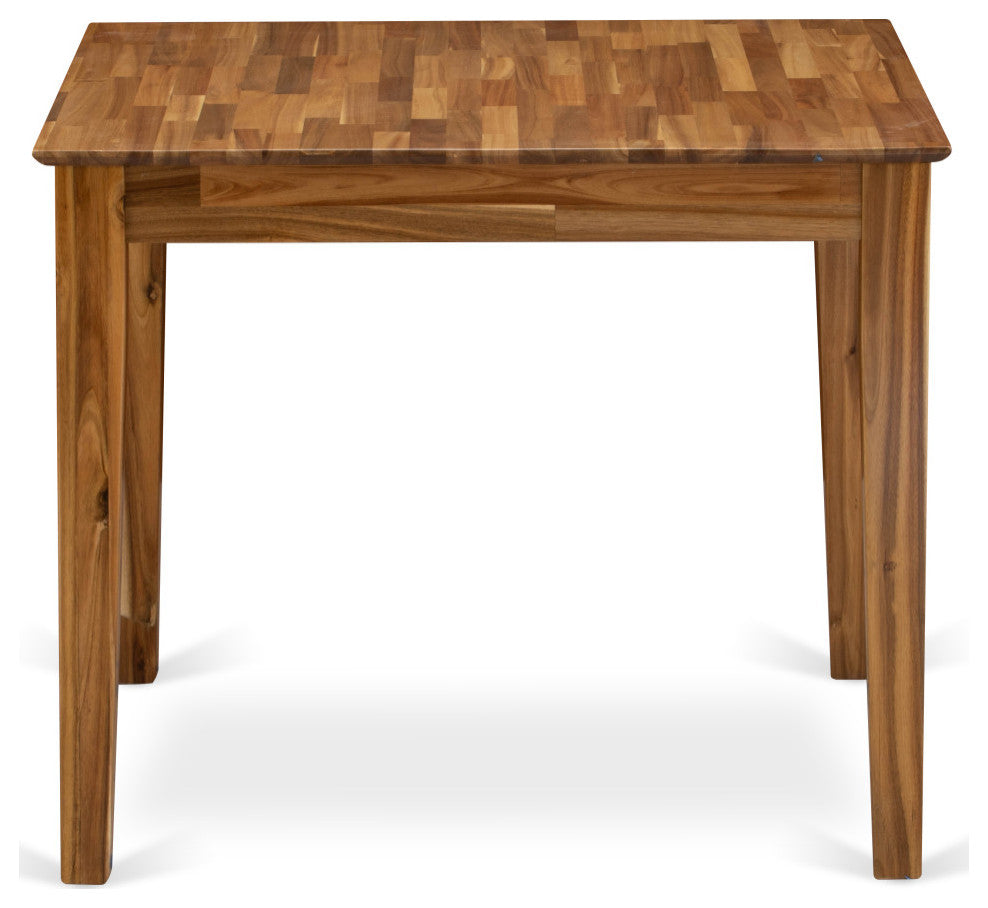 Wood Kitchen Table, Walnut Color Top Surface, Table Wooden Legs Walnut Finish