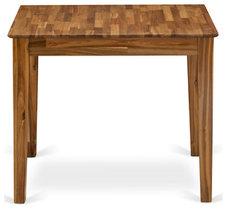 Wood Kitchen Table, Walnut Color Top Surface, Table Wooden Legs Walnut Finish