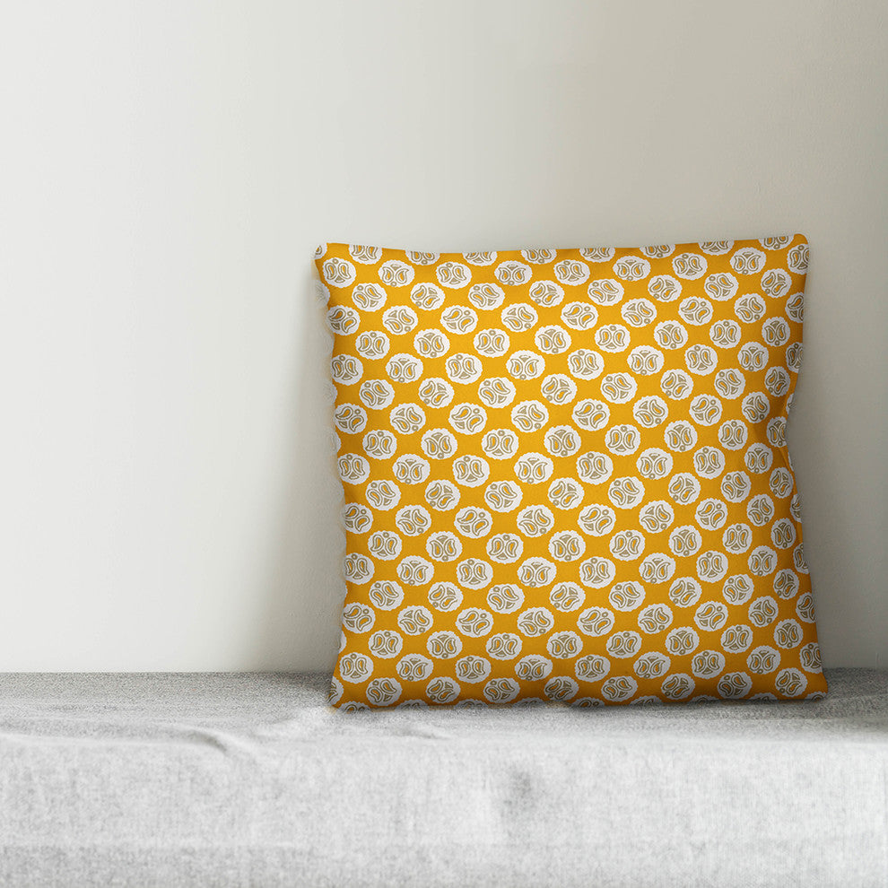 Guardian Angel Pattern, Yellow Throw Pillow, 20"x20"