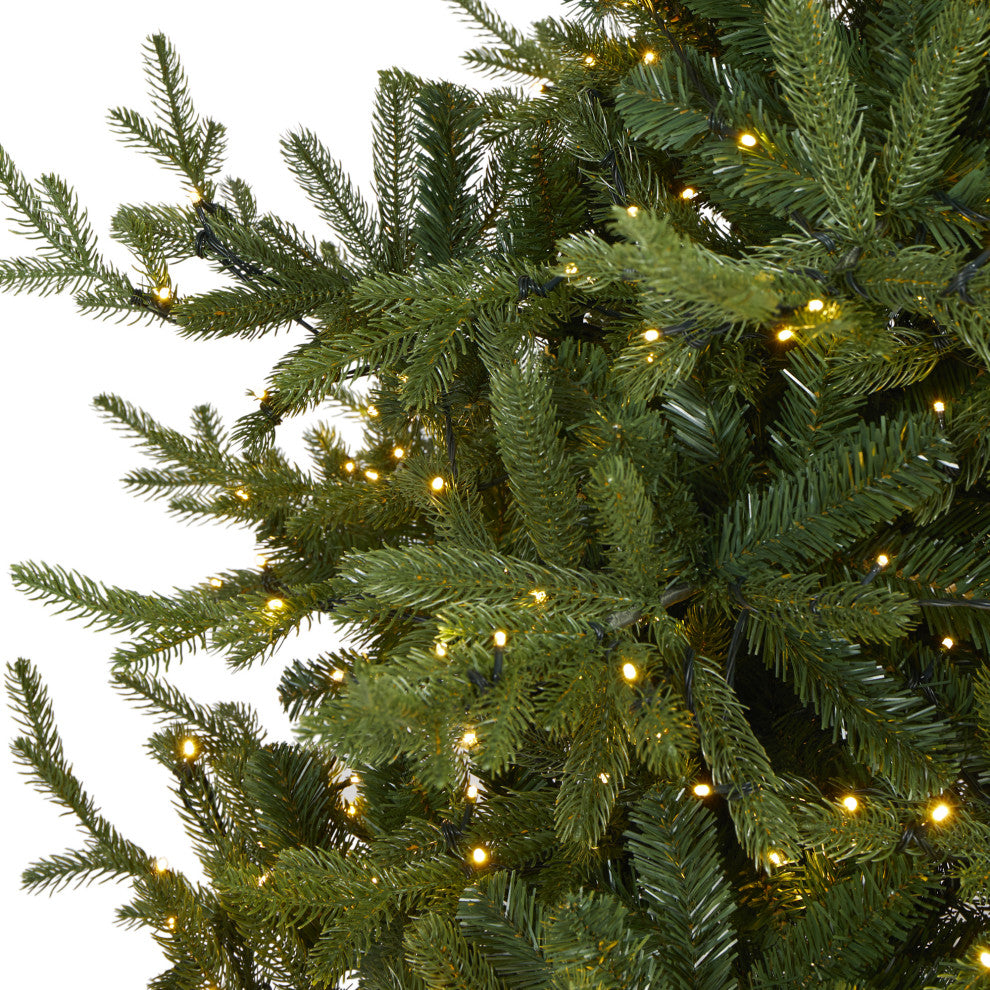 7' Swedish Fir Faux Xmas Tree With 500 White Lights & 1291 Bendable Branches