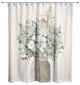 Modern Transitional Flowers 71"x74" Shower Curtain