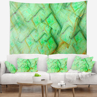 Light Green Electric Lightning Abstract Wall Tapestry, 92"x78"