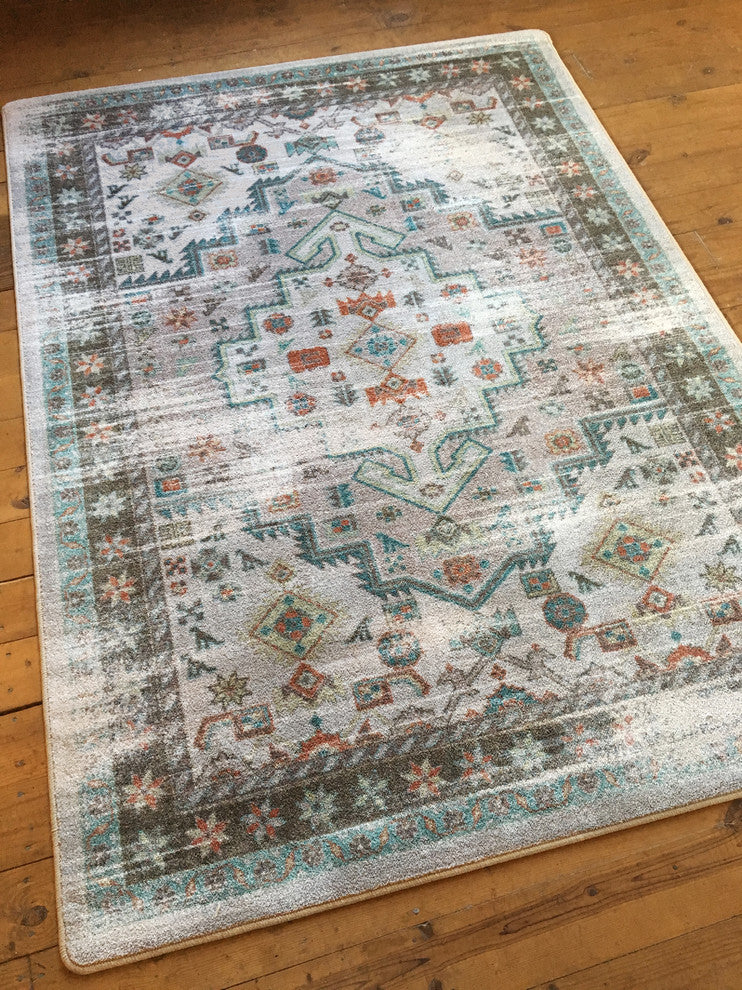 Persian Version OKA Light Distressed Area Rug, 5'4"x7'8"