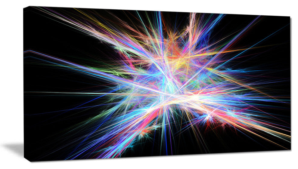 Light Blue Spectrum of Light, Abstract Canvas Art Print, 40x20