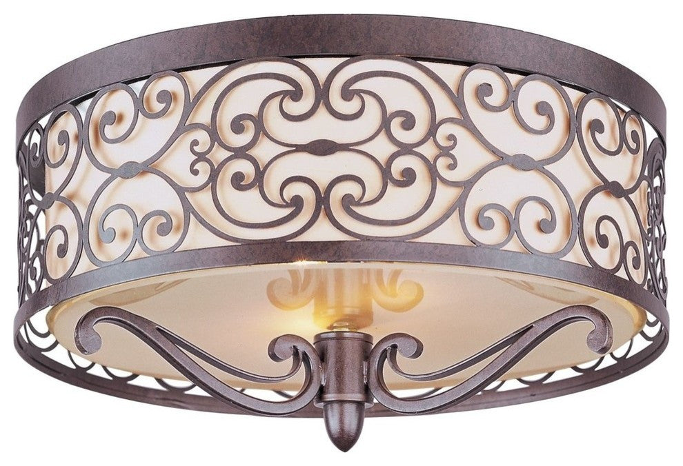 Maxim Lighting Mondrian 2-Light Flush Mount Umber Bronze - 21151WHUB