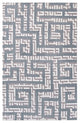 Ivory, Light Gray and Sky Blue Nahia Geometric Maze 8x10 Area Rug