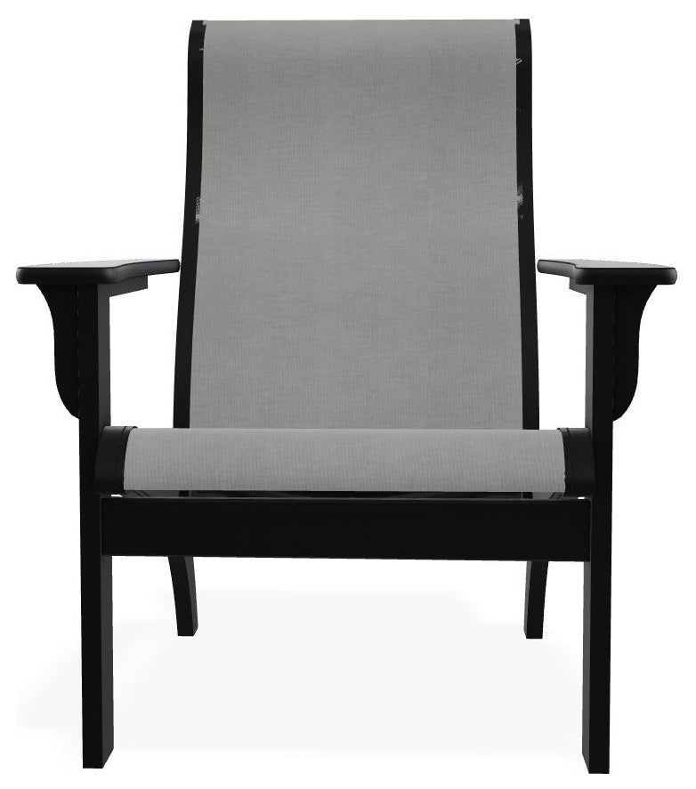 Adirondack Sling Outdoor Adirondack Armchair, Alloy/Black