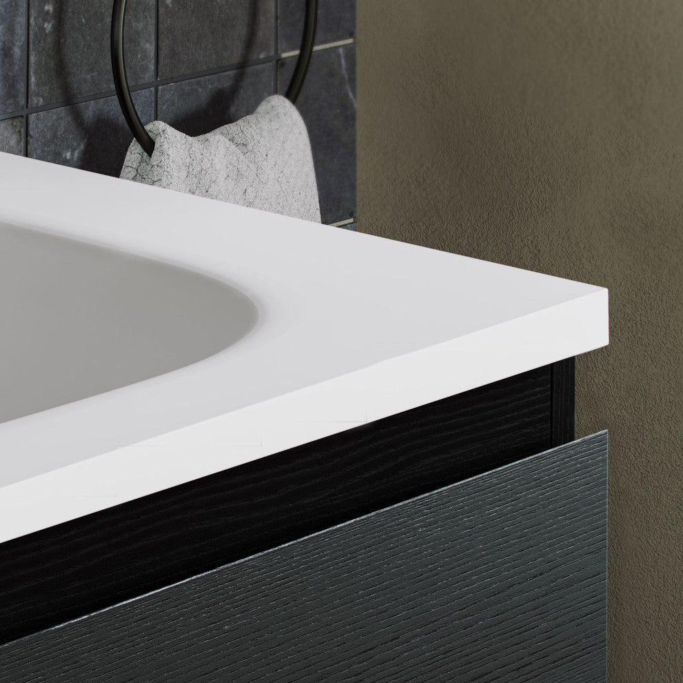 The Essen Bathroom Vanity, Charcoal, 72", Double Sink, Freestanding
