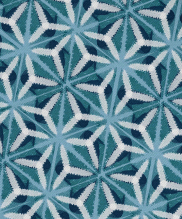 Water Mosaic, Geometric Print Napkin, Set of 4, Teal