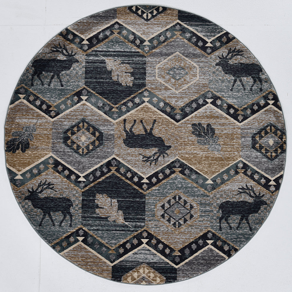 KAS Chester 5637 Seafoam Woodlands Area Rug, 8'x10'