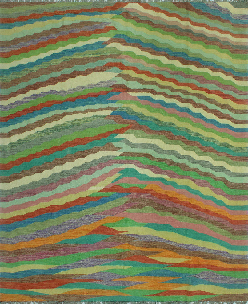 Winchester Flatweave Pernel Ivory/Blue Rug, 8'2 x 9'6