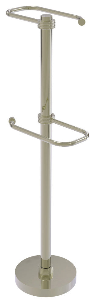 Free Standing Two Roll Toilet Tissue Stand, Polished Nickel