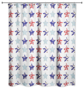 Floral Stars Pattern 71 x 74 Shower Curtain