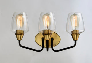 Maxim 26122CL Goblet 3 Light 18"W Bathroom Vanity Light - Black / Satin Nickel