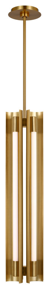 Carson Four Light Narrow Pendant, Burnished Brass