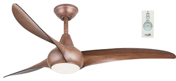 Minka Aire Light Wave 52" Ceiling Fan With Remote Control, Distressed Koa