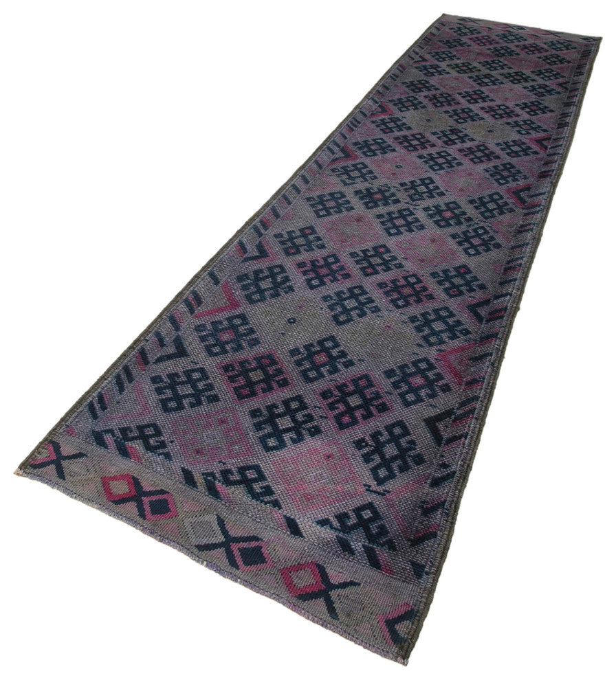 Rug N Carpet - Handmade Turkish 3' 1" x 13' 4" Unique Runner Rug