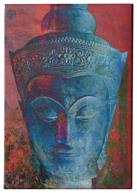 Epic Graffiti "Blue Buddha Head" Giclee Canvas Wall Art, 12"x18"