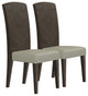Set of Two Gray And Espresso Upholstered Dining Side Chairs