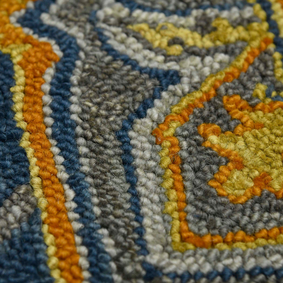 Boho Evreux Area Rug, Blue and Yellow, 2' x 3', Medallion