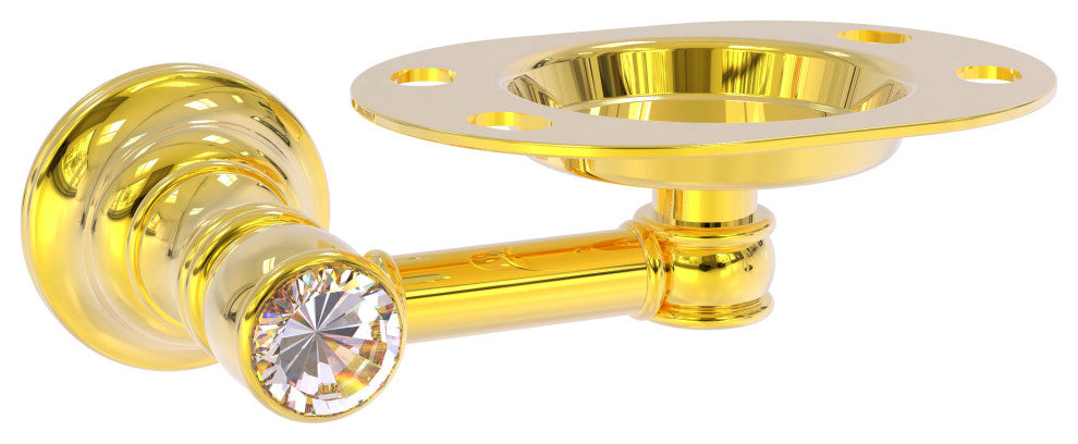 Carolina Crystal Tumbler and Toothbrush Holder, Polished Brass